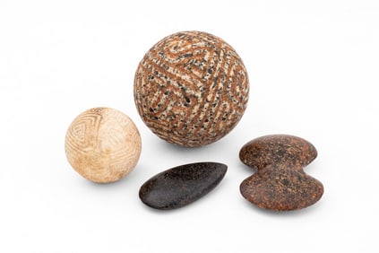 Taino Pre-Columbian Carved Stone Balls & Axes, 4