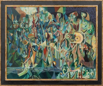 Francis Littna "Two Worlds" Oil on Canvas