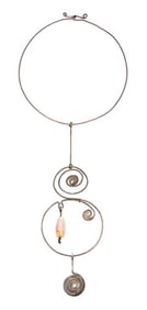 Claire Falkenstein Style Modernist Silver Necklace