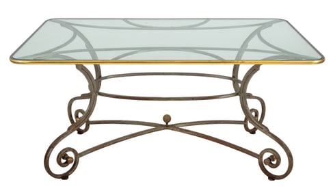 Maison Jansen Style Glass Top Dining Table