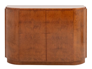 Art Deco Style Burl Maple D-Shape 2-Door Sideboard