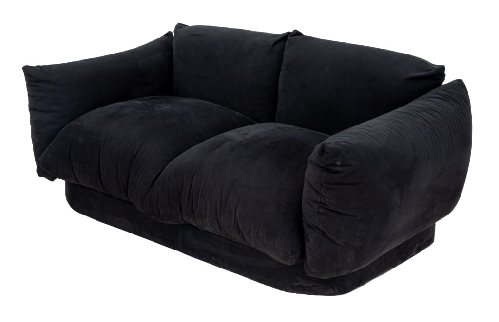 Mario Bellini Style Black Two-Seat Sofa (1 of 8)