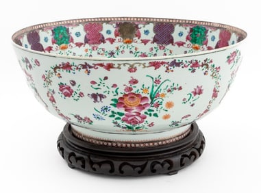 Chinese Export Famille Rose Porcelain Punch Bowl