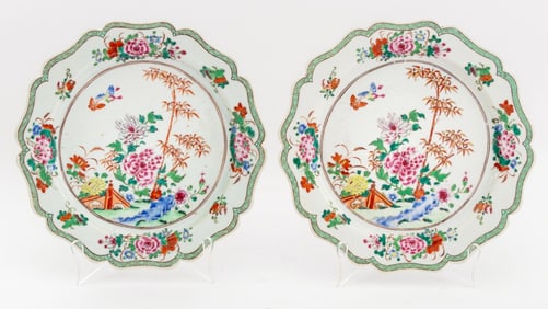 Chinese Export Famille Rose Porcelain Chargers, 2
