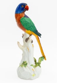 Meissen Painted Porcelain Parrot