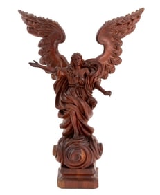 Archangel Michael Carved Wood Sculpture