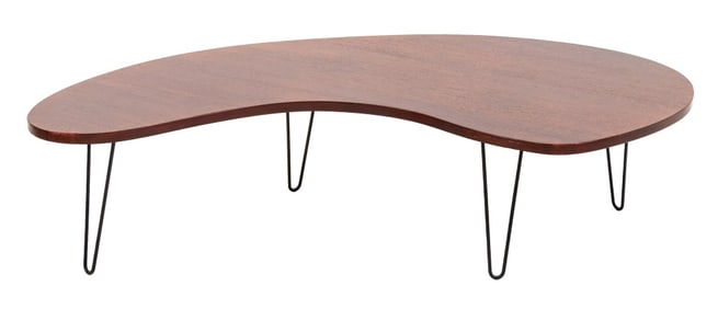 Mid-Century Teak Kidney Bean Form Coffee Table