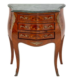 Louis XV Style Kingwood Marquetry Bombe Commode