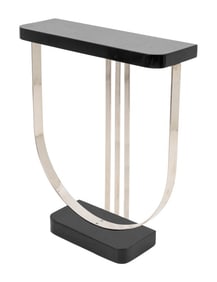 Donald Deskey Style Ebonized Wood Console Table