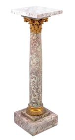 French Gilt Metal and Granite Pedestal