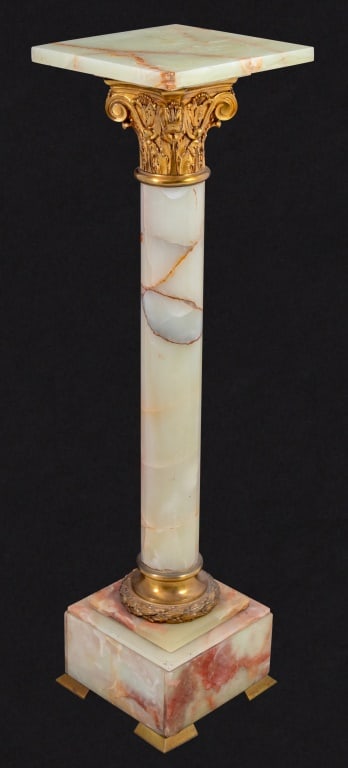 French Gilt Metal and Onyx Pedestal, 19th C. (1 of 4)