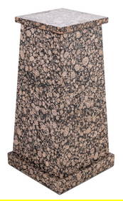 Pink Granite Pedestal, Late 19th C. (1 of 4)