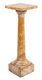 Victorian Yellow Marble Pedestal, 19th C.