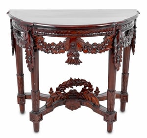Louis XVI Style Mahogany Console Table