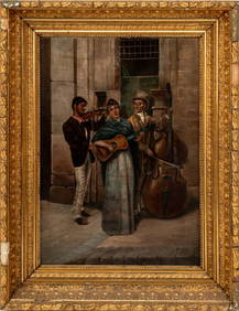 European School Street Performers Oil, 1888 (1 of 6)