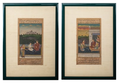 Indian Mughal Illuminated Manuscript Pages, 2