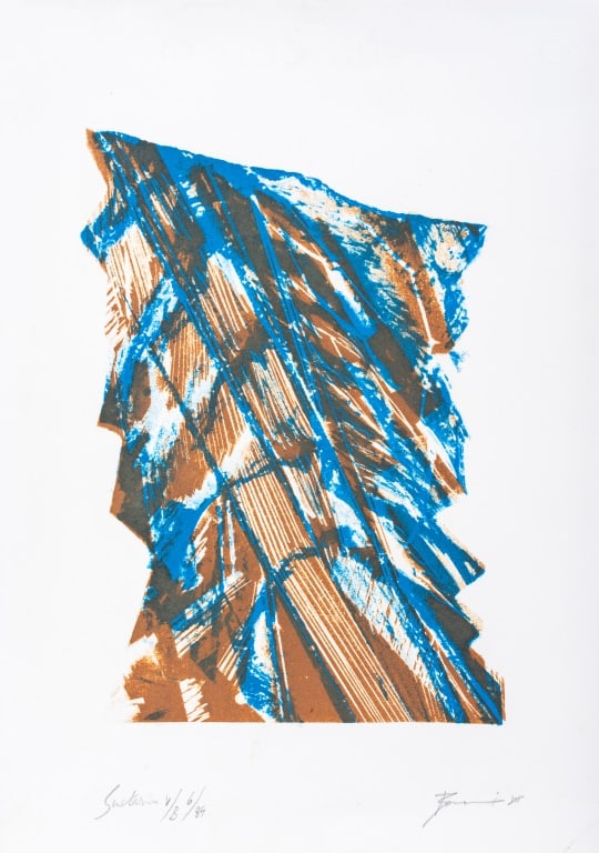 Illegibly Signed Abstraction Lithograph, 1968 (1 of 10)