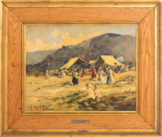 Marcel Martin "Marche Plaza de ..." Oil on Canvas (1 of 9)