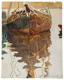 Ruth Haviland Sutton "The Fishing Fare" Gouache