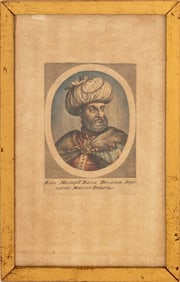 Kara Mustapha Bassa Hand-Colored Etching, 19th C.