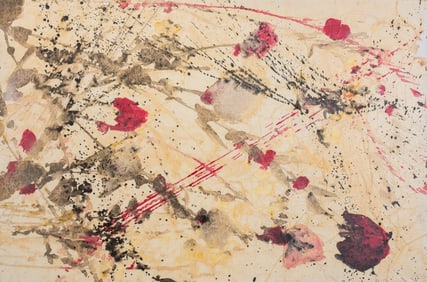 Illegibly Signed AbEx Mixed Media on Canvas