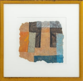 Abstract Geometric Composition Mixed Media Collage