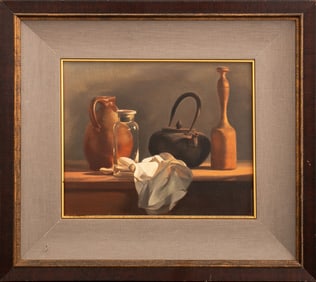 American School Still Life Scene Oil on Canvas