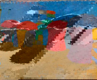 Reid Beach Scene Oil on Canvas
