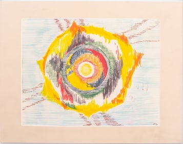 H.C.L. Abstracted Sun Marker on Paper, 1975