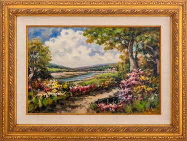 Lan Beacon Landscape Scene Oil on Canvas
