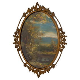 American Landscape Scene Oil on Board (1 of 8)