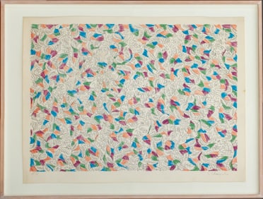 George Chemeche Foliate Abstraction Lithograph