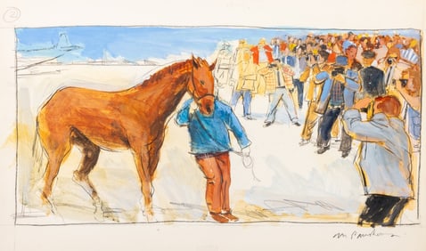Michael Paraskevas Race Tracks Acrylic on Paper