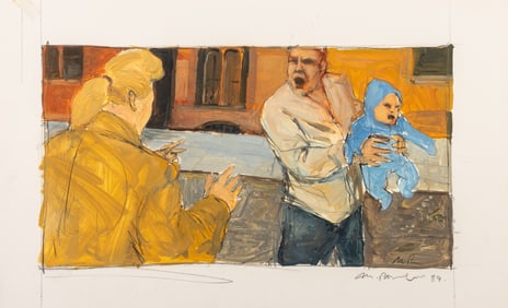 Michael Paraskevas Kidnapping Acrylic on Paper