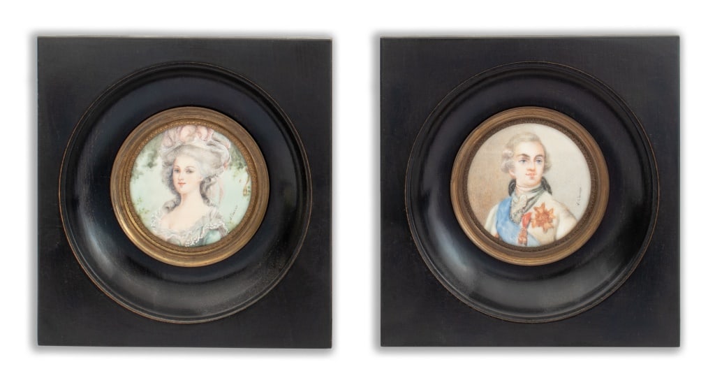 French Royal Miniature Portraits on Porcelain, 2 (1 of 4)