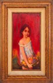 Gunilla Figural Scene Oil on Masonite