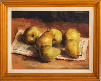 G. Rubinstein Still Life of Pears Oil on Panel