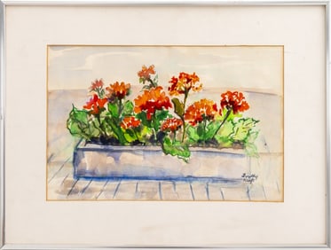 Dorothy Kraft Marigolds Watercolor on Paper