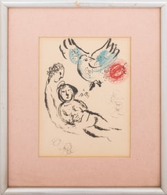 Marc Chagall "Les Amoreux a l'Oiseau" Lithograph