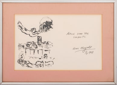 Marc Chagall "Merci Pour Vos Souhaits" Lithograph