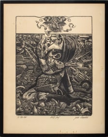 James Grashow "No More War" Woodcut