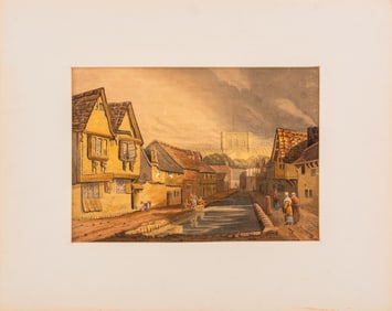 After Samuel Prout "Middle Brook St." Watercolor