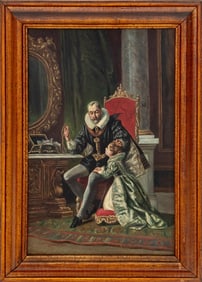 Carlo Ceronetti Attr. Man & Child Oil, 19th C.