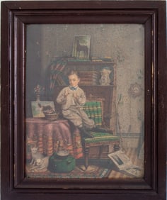 William Cogswell "Making the Kite" Lithograph
