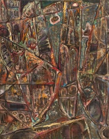 Paul Shimon Abstract Composition Oil on Board