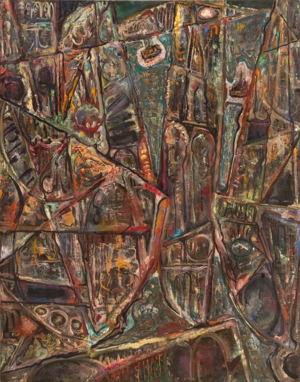 Paul Shimon Abstract Composition Oil on Board (1 of 4)