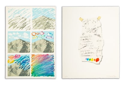 Elfi Schuselka Abstract Composition Lithographs, 2