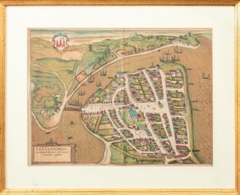 Georg Braun Ekelenforda Hand-Colored Engraving