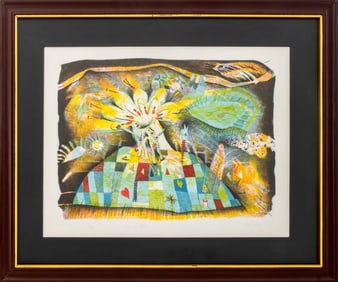 Portuguese School "Eva & Adao" Lithograph, 1983