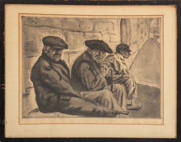 Joseph Margulies Two Old Men Etching